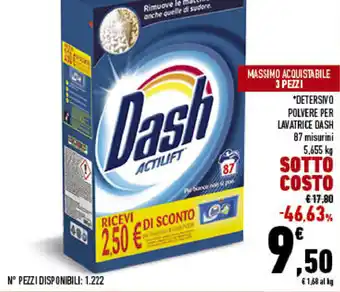 Conad City Dash Detersivo Polvere per Lavatrice 5,655kg offerta