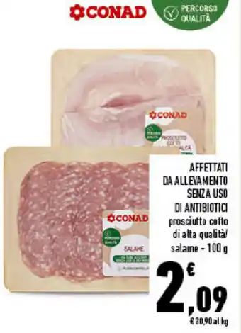Conad City Conad Affettati da Allevamento senza Uso di Antibiotici 100g offerta
