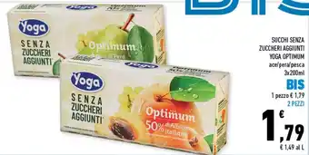Conad Superstore Yoga Optimum Succhi Senza Zuccheri Aggiunti 3x200ml offerta