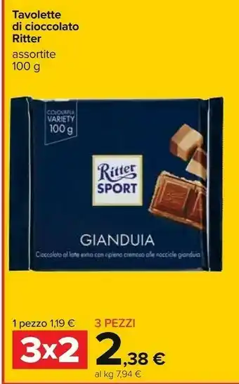 Ritter sport Tavolette Di Cioccolato Gianduia