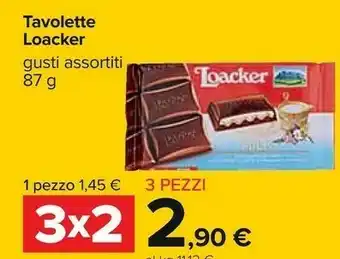 Carrefour Loacker Tavoletta Milk 87 G(ml) offerta