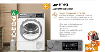 Expert Smeg Asciugatrice DGA38EX offerta