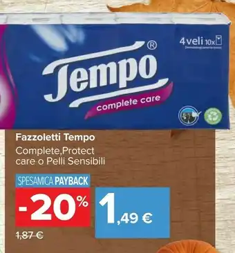 Carrefour Market Tempo Fazzoletti Pelli Sensibili offerta