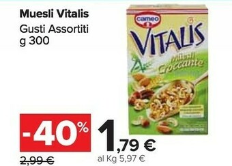 Carrefour Market Cameo Vitalis Muesli Croccante Frutta Secca 300 G(ml) offerta