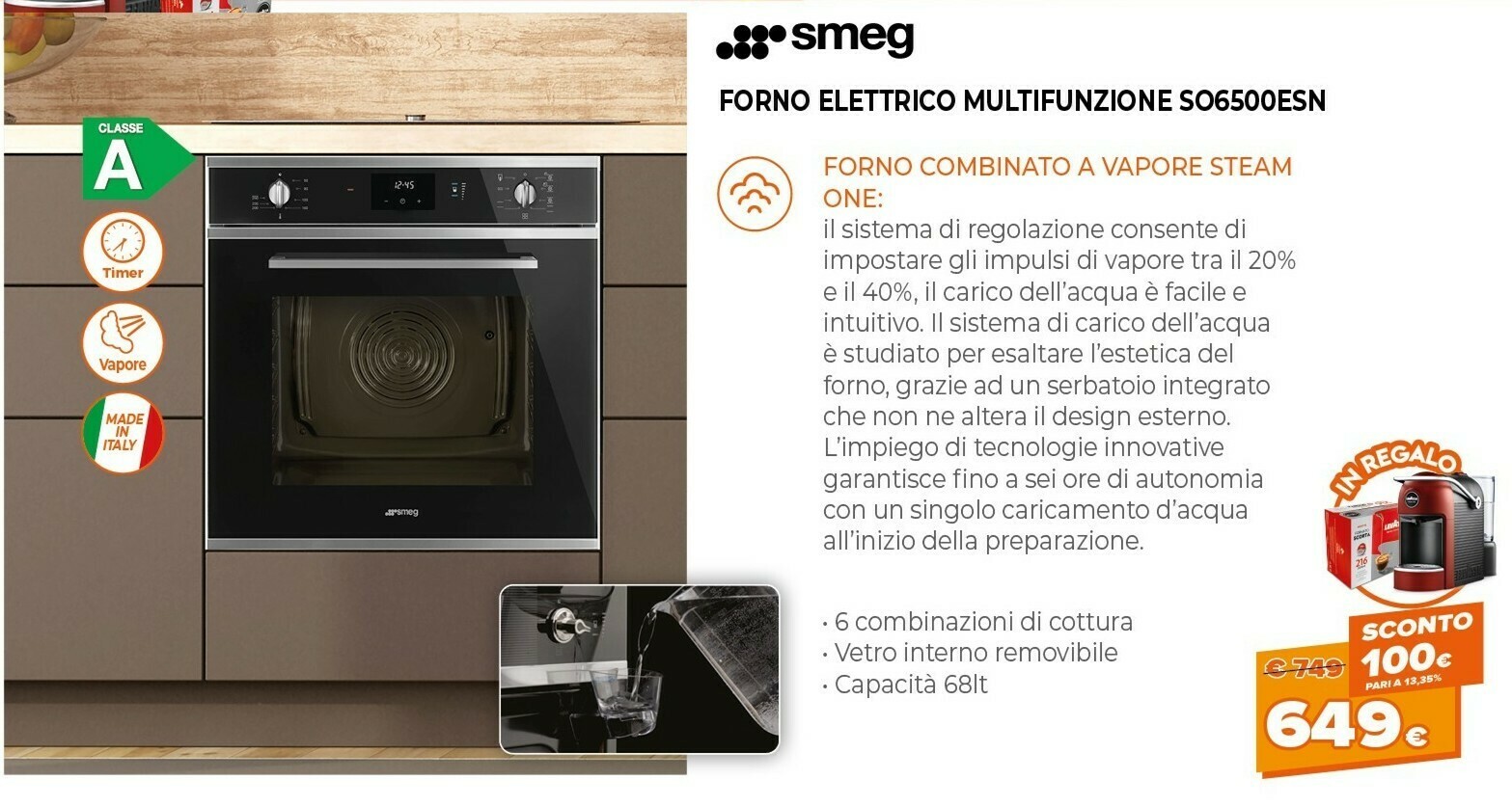 Smeg Forno Elettrico Multifunzione SO6500ESN offerta di Expert