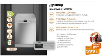 Expert Smeg Lavastoviglie LVS373CEX offerta
