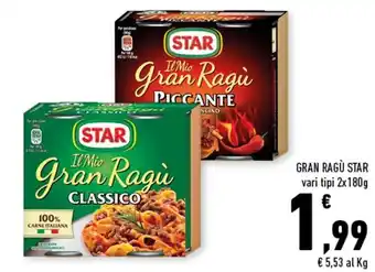 Conad Superstore Star Gran Ragù Vari Tipi 2x 180g offerta