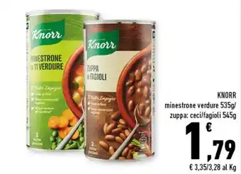 Conad Superstore Knorr Minestrone Verdure 535g/Zuppa: Ceci/Fagioli 545g offerta