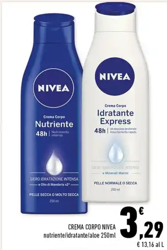 Conad Superstore Nivea Crema Corpo Nutriente/Idratante/Aloe 250ml offerta