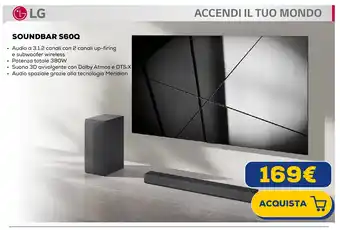 Euronics LG SOUNDBAR S60Q offerta