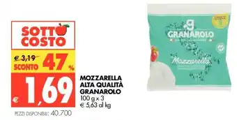 Tigros Granarolo Mozzarella Alta Qualità 100 g x 3 offerta