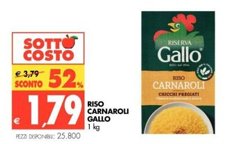Tigros Gallo Riso Carnaroli 1 kg offerta