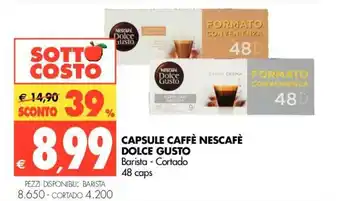 Tigros Dolce Gusto Capsule Caffè Nescafè Barista - Cortado 48 caps offerta