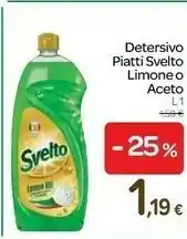 Carrefour Svelto Detersivo Piatti Limone O Aceto offerta
