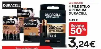 Coop Duracell 4 Pile Stilo Optimum offerta