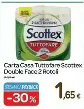 Carrefour Scottex Carta Casa Tuttofare Double Face 2 Rotoli offerta