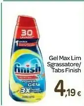 Carrefour Finish Gel Max Lim Sgrassatore / Tabs offerta