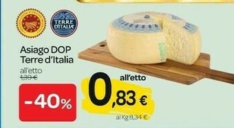 Carrefour Terre d'Italia Asiago Dop offerta