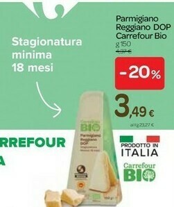 Carrefour Carrefour Bio Parmigiano Reggiano Dop offerta
