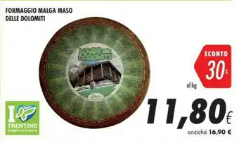 Coop Maso Delle Dolomiti Formaggio Malga offerta