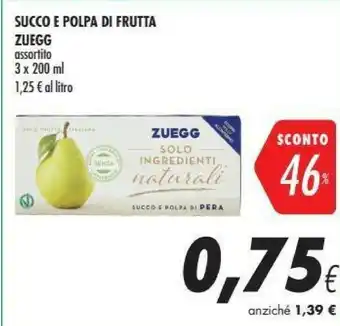 Coop Zuegg Succo E Polpa Di Albicocca 100% Naturale 200 G(ml) offerta