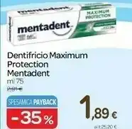 Carrefour Mentadent Dentifricio offerta