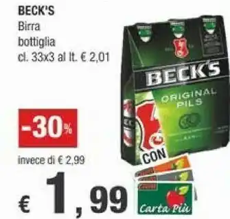 Crai Beck's Birra offerta