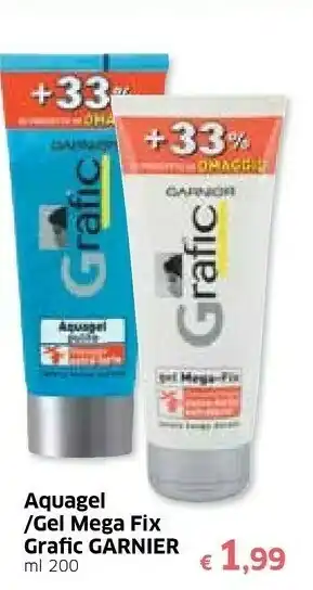 Famila Garnier Aquagel/ Gel Mega Fix Grafic 200 Ml offerta