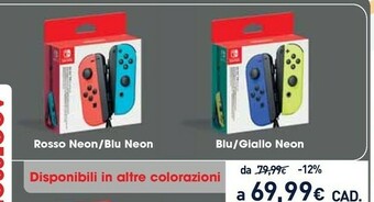 Unieuro Nintendo Switch Neon Red/Neon Blue Joy-Con Controller Set offerta