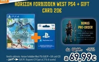 Unieuro Sony Horizon Forbidden West PS4 offerta