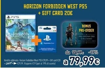 Unieuro Sony Horizon Forbidden West PS5 offerta