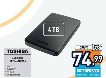 Unieuro Toshiba Hard Disk HDTB440EK3CA offerta