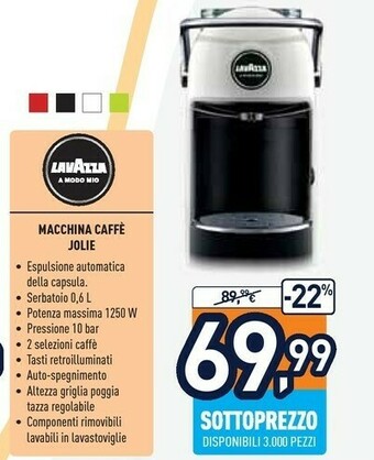 Unieuro Lavazza Macchina Caffè Jolie offerta