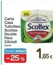 Carrefour Scottex Carta Casa Tuttofare 2 Rotli offerta