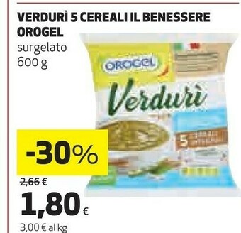 Coop Orogel Verdurì 5 Cereali Il Benessere offerta