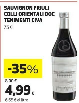 Coop Tenimenti Civa Sauvignon Friuli Colli Orientali Doc offerta