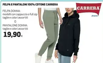 Coop Carrera Felpa E Pantaloni 100% Cotone offerta