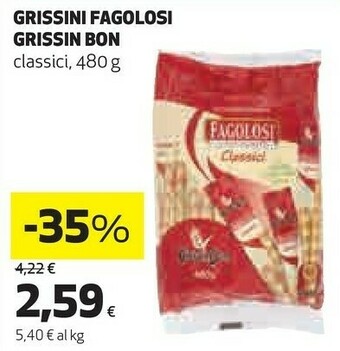 Coop Grissin bon Fagolosi Gusto Classico 480 G(ml) offerta