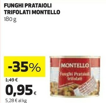 Coop Montello Funghi Prataioli Trifolati 180 G(ml) offerta