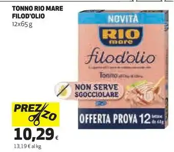 Coop Rio Mare Tonno All'Olio Di Oliva Filodolio offerta