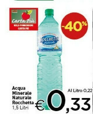 Crai Rocchetta Acqua Minerale Naturale 1500 G(ml) offerta