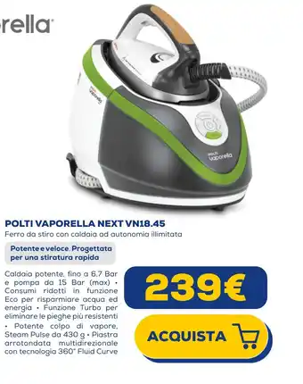 Euronics POLTI VAPORELLA NEXT VN18.45 offerta
