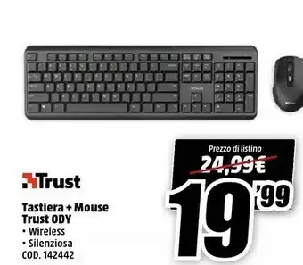 MediaWorld Trust ODY Wireless Silent Keyboard And Mouse Set offerta