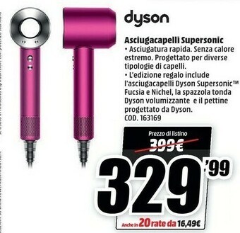 MediaWorld Dyson Supersonic offerta