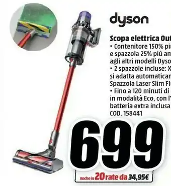 MediaWorld Dyson Outsize Absolute Senza Sacchetto Grigio, Porpora, Rosso offerta