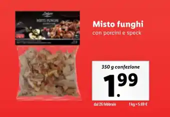 Lidl Misto funghi con porcini e speck 350 g confezione offerta