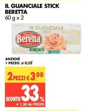 Tigros Beretta Il Guanciale Stick 60g x 2 offerta