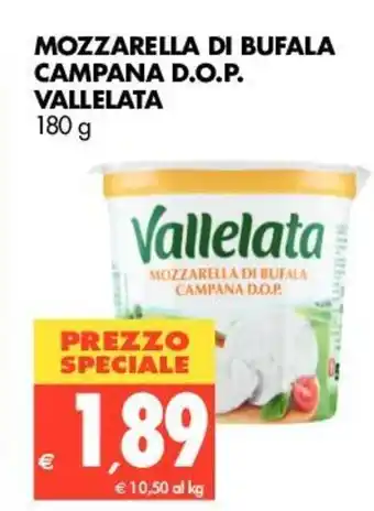 Tigros Vallelata Mozzarella di bufala campana D.O.P. 180g offerta