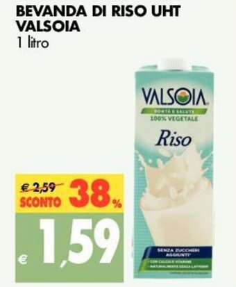 Tigros Valsoia Bevanda di Riso Uht 1 litro offerta