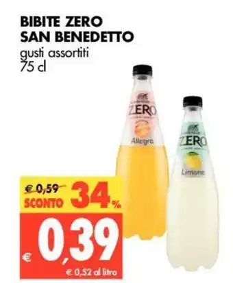 Tigros San Benedetto Bibite Zero 75cl offerta
